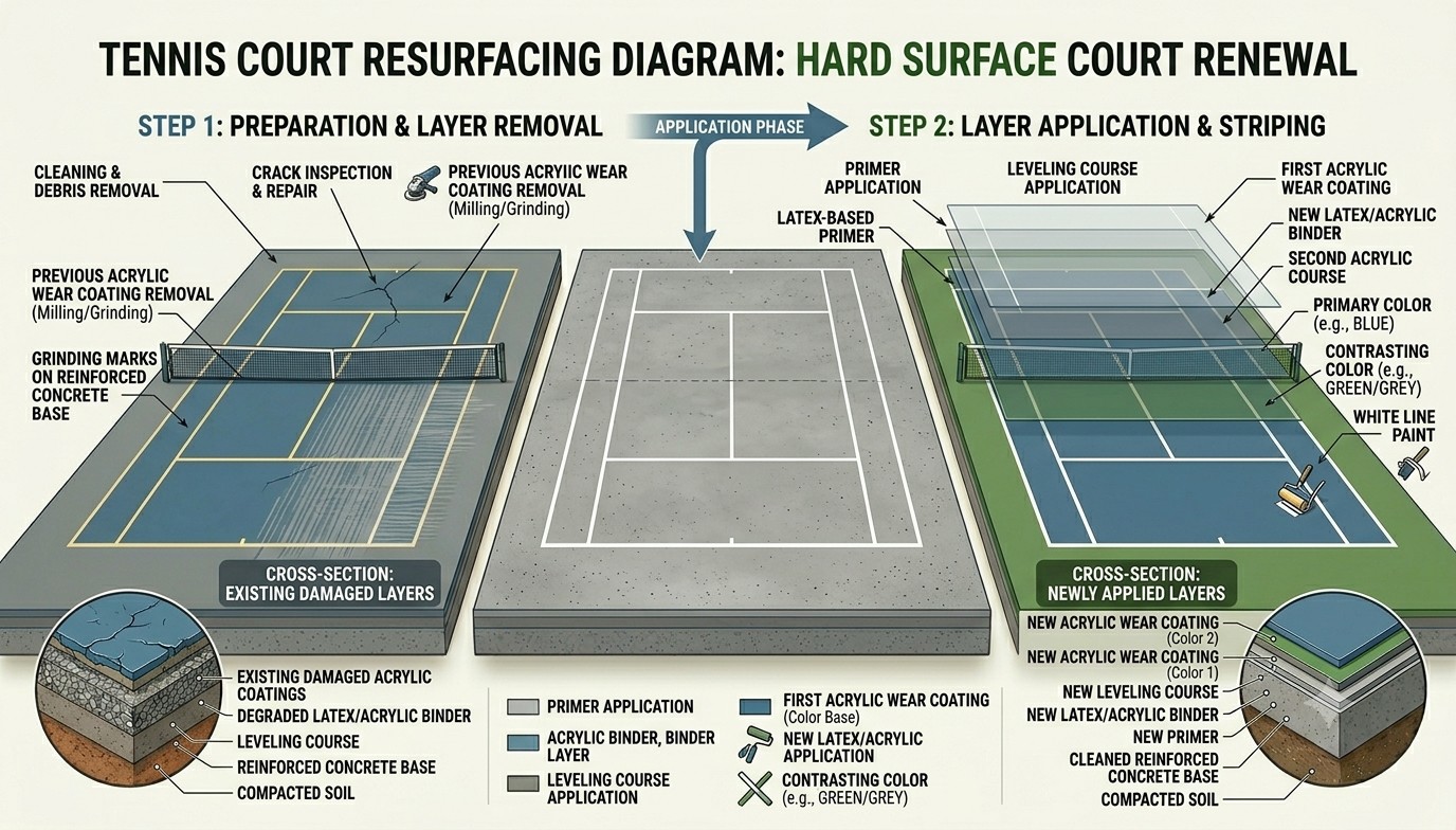 Tennis Court Resurfacing Cost in Los Angeles