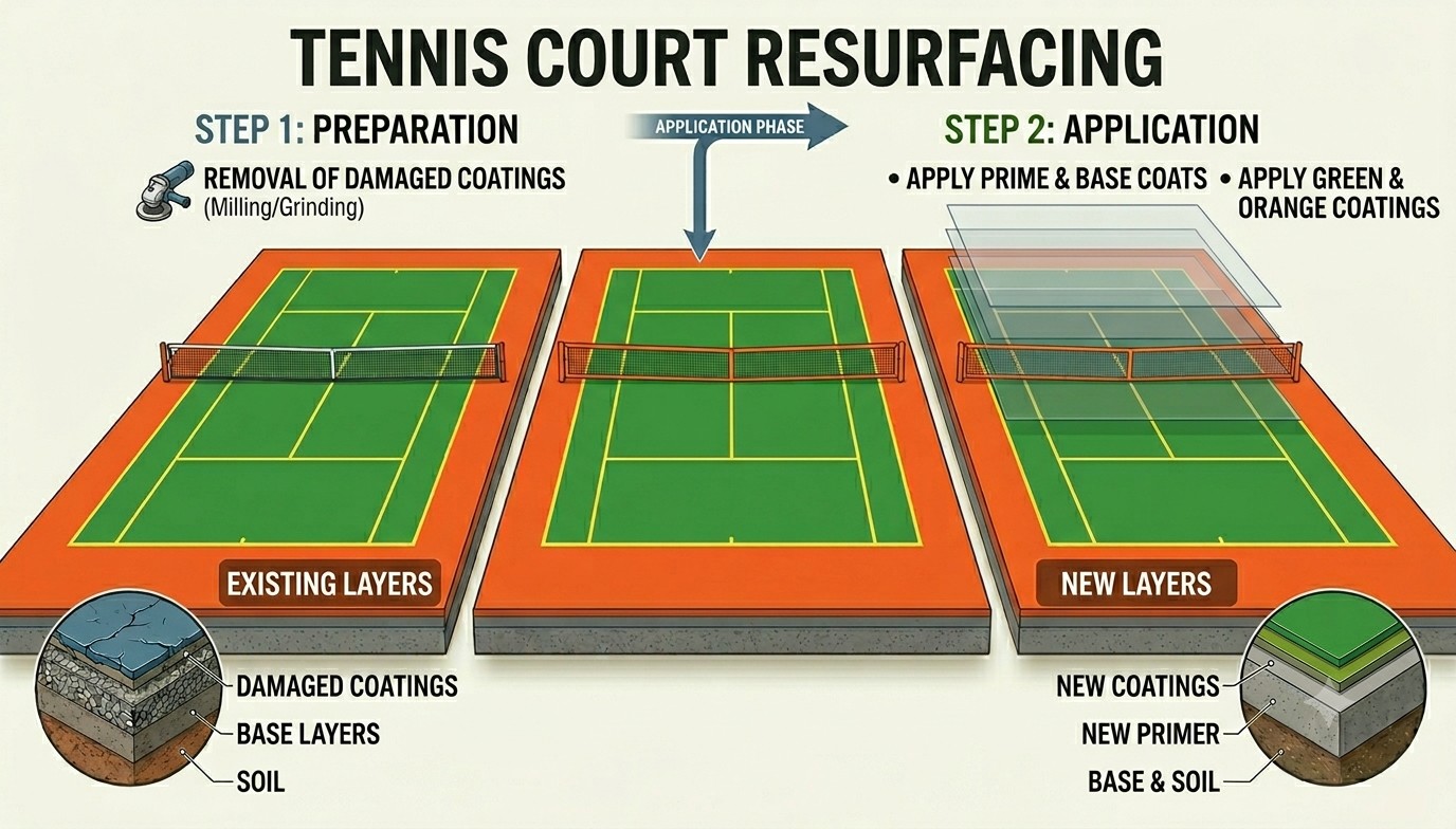 Tennis Court Resurfacing in Los Angeles