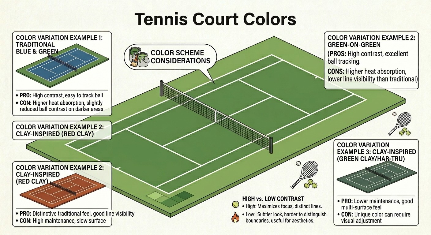 Tennis Court Colors in Los Angeles
